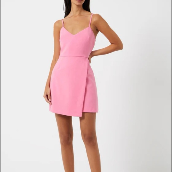 French Connection Whisper Sleeveless Envelope Skirt Dress Golden size 10 - Picture 13 of 15